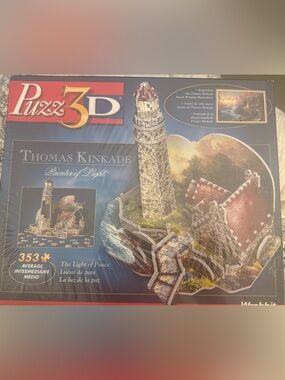Wrebbit 3D Puzzle -Thomas Kinkade Lighthouse “The Light of Peace